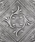Antique Silver Diamond Wreath Foam Ceiling Tile with intricate pattern for Glue Up Pack Of Eight 21.6 Sq Ft Case.