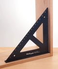 Pro Grade 12 Inch Carpenters Square CNC Aluminum Right Angle Layout and Marking Tool in black for woodworking precision