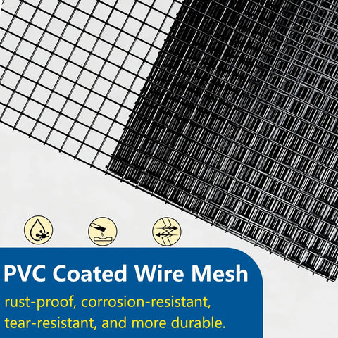 1/2 Inch 19 Gauge PVC Coated Hardware Cloth Wire Mesh Roll For Fencing And DIY Projects Vinyl Coated Welded Mesh Chicken Wire