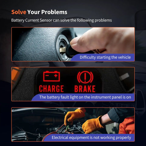 Automotive Battery Current Sensor Straight Swap For Dodge Challenger Charger Viper Ram Journey No Sweat Install Replace 4692269Ai 4692269Ah visual guide to troubleshooting vehicle battery issues.