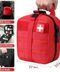 Two LIVANS 1000D first aid bags (red and black) with MOLLE straps and grab handle; compact emergency medical pouch