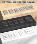 4 Pack Duplex Wall Plates, Durable Metal Outlet Covers For Receptacles And Light Switches, Brushed Nickel Finish displayed on shelves