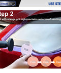 Using Car Headlight Restoration Kit With 3 Inch Lens Polishing Discs And Buffing Pads For Drill 30 Piece Restorer Set for sanding.