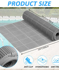 Rolled 3 By 10 Ft Drainage Pool Floor Mats Non Slip PVC Splash Matting With Mesh Hollow Design by a poolside area.