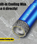 Diamond drill bit set, 9 pcs, blue with built-in cooling wax for porcelain, ceramic, glass, marble.