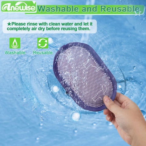 Person rinsing filter from Replacement Filter Kit For Dyson Vacuum Cleaners DC30 DC31 DC34 DC35 DC44 DC45 DC56, reusable and washable