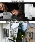 Outdoor Electrical Box Waterproof IP67 ABS Enclosure with Hinged Cover and Mounting Plate for Wall Brackets and Cable Glands