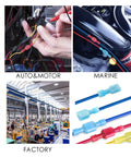 120Pc Spade Connector Set For 24 To 10 Gauge Wires Nylon Fully Insulated Quick Disconnect Crimp Terminals applications