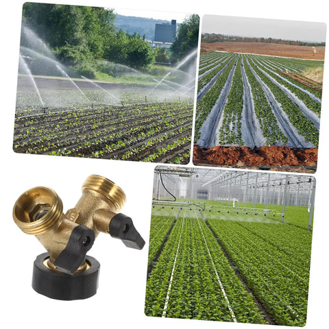 Two Pack Brass Hose Y Splitter With Quick Connect Garden Hose Connector And Water Adapter For Dual Outlets Perfect For Backyard Irrigation Sprinkler Systems And Drip Setup