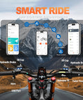 Heavy Duty Adult Electric Bike Cranks Out 5600 W Peak Power And Hits 50 Mph Quick With Smart Ride app interface on handlebars.