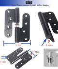 Heavy Duty Lift Off Door Hinges Set 4 Inch By 3 Point 5 Inch H Shaped Detachable Hinges Black 201 Stainless Steel with dimensions
