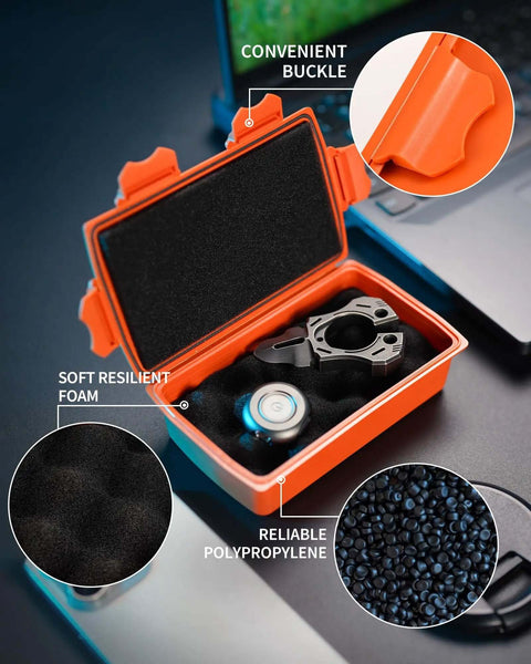 Slick Waterproof Hard Case For EDC Gear Kickass Portable Dry Container With Custom Foam Insert, open to show interior details.