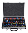 Thirty Five Piece 1/4 Inch Carbide Router Bit Set With Rugged Carry Case showing bits arranged in foam padding.