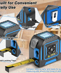 2-In-1 Laser Distance Meter And 16 Ft Tape Measure For Indoor Measuring Handy 130 Ft Range Quick Room To Hallway Checks Self Locking Tape Dual Mode Tool For DIY Projects And Precise Layouts, backlit LCD and belt clip