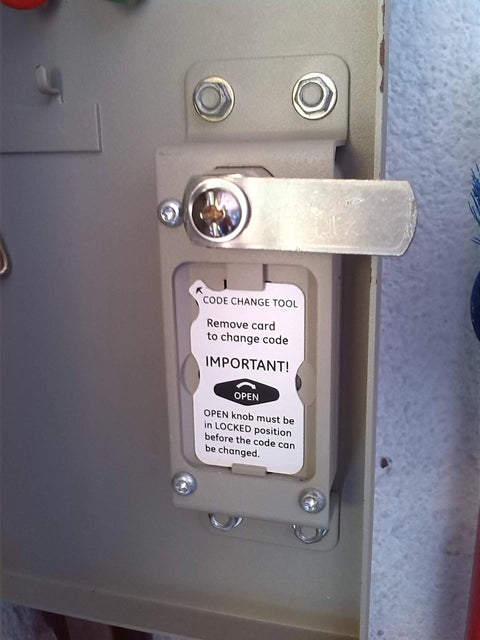 Code panel of Sturdy Thirty Key Wall Mounted Locker With One Thousand Plus Combinations, Sixteen Gauge Steel Lock Box In Clay Finish