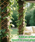 Expandable Wood Wall Trellis for Climbing Plants Outdoor 2-Pack Adjustable Lattice Panels installed on garden columns