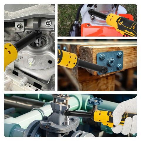 Upgraded Brushless Three Eighths Inch Cordless Ratchet Wrench With Sixty Foot Pounds Of Torque Variable Speed And LED Light 20V Battery Compatible Not Included This Tool Is A Beast For Auto Home And Workshop used on various fasteners