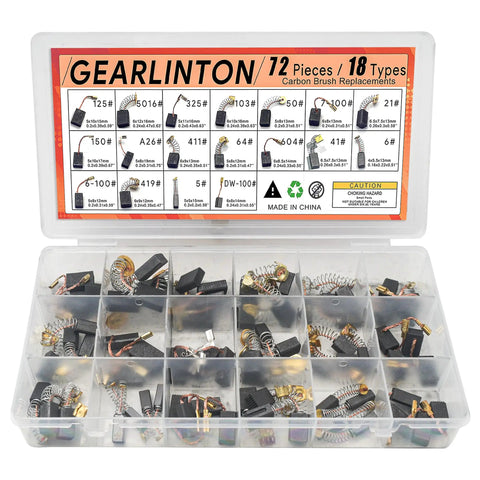 Pro Grade Electric Motor Carbon Brush Set 72 Pc In 18 Sizes For Power Tools Repair And Maintenance in case