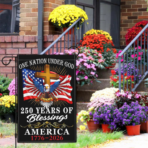 Patriotic 250th Anniversary USA Flag For Outside Garden Decor 12x18 Inch Double Sided We The People 1776 Celebration Flag
