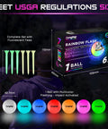 Multicolor Flashing LED Golf Balls For Night Golfing Glow In The Dark With Package and Fluorescent Tees Displayed