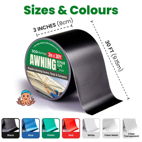Waterproof Self Adhesive Patch Repair Tape Kit For Awnings Outdoor Canopies Tents RVs Canvas And Boat Covers Heavy Duty