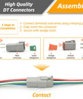 Connector Kit 2 Sets With 3 4 6 8 12 Pin IP67 Waterproof Electrical Connectors And 75 Pairs Size 16 Stamped Contacts assembly guide