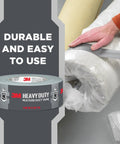 Heavy Duty Blue Duct Tape 1.88 In By 20 Yard Roll Go-To Multi Surface Use With Industrial Strength Adhesive Bonds To Metal Glass Plastic Cardboard And Laminate Perfect For Sealing Quick Repairs And Reinforcing Projects. 3M tape sealing plastic bag