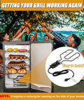 Illustration of 1650W Universal Electric Smoker Heating Element With Adjustable Thermostat Controller in a smoker setup