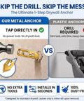 Heavy Duty 81 Piece Drywall Anchors And Screws Kit With Drill Bit Easy Install No Drill Steel Expansion Anchors For Sheetrock Holds Up To 100 Lbs Three Sizes For Hanging TVs Mirrors Picture Frames And More metal drywall anchor in use, no drill