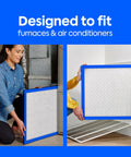 Six Pack 17.5x29.5x1 Air Filters MERV 11 MPR 1000 for allergens and pet dander in AC and furnace installation demo