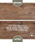 Straight Up Slick Hardwood Floor Polish In A Compact 27 Oz Bottle That Dishes Out A Natural High Gloss Shine While Gently Hiding Micro Scratches And Delivering Zero Fuss Protection For Daily Wear - Before and After Comparison of Floor Scratch Repair
