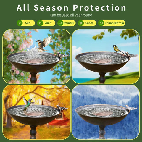 Copper Disk Bird Bath Cleaner With 99.9% Pure Copper, All-Season Water Purifier For Outdoor Bird Baths And Bowls, 2-Pack