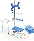 Lab Starter Kit With Ring Stand And Clamps, Tripod Burner Stand, Iron Gauze, Test Tube Rack, Tongs, Spoon And Spatula, Brush, Titration Set And Bunsen Burner Kit For School, Home Lab Or DIY Research