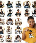 DTF Transfers Ready To Press 20 Pack Dope Iron On Patches For Tees And More Black Girl Heat Transfer Vinyl Decals for apparel