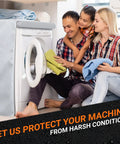 Family using washer with 2-Pack Washer And Dryer Covers For Top-Load And Front-Load Machines, All-Weather Waterproof Shield