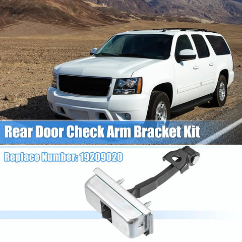 White SUV with GMC Door Check Strap For Sierra 3500 2001-2006 And Sierra 1500 2004-2006 Rear Door Hinges displayed