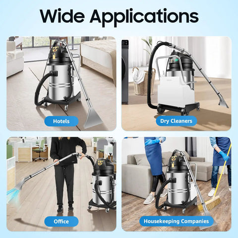 Badass Commercial Carpet Cleaner 60L 3 In 1 Industrial Steam Vacuum For Hotels Office Workhorse in various settings.