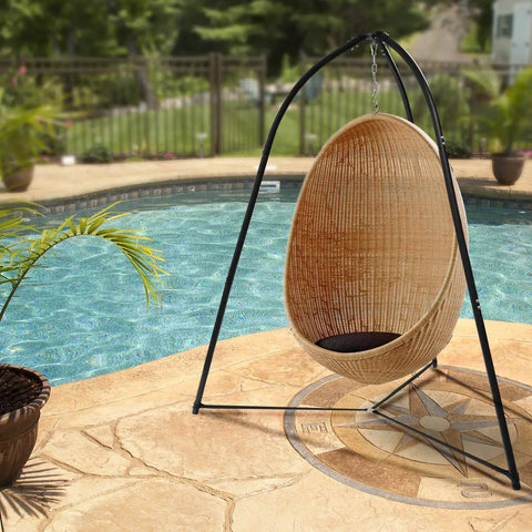 Heavy Duty Tripod Hammock Stand With 330 Lb Capacity, Rust Resistant Steel, Adjustable Frame For Saucer Swing, Outdoor Use