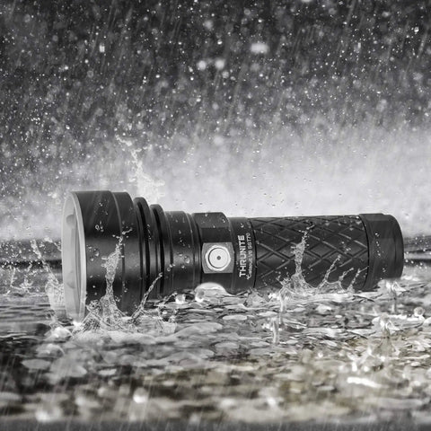 Catapult V6 SST70 USB C Rechargeable Flashlight With 2836 Lumens And 692m Beam Distance in water-resistant demonstration