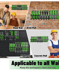 Heavy Duty Metal Tool Organizer Wall Mount for Screwdrivers and Pliers, Space Saving Storage Rack on various wall types.