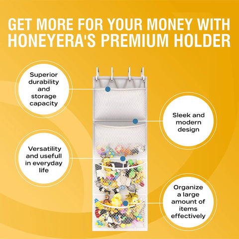 Over Door Stuffed Animal Storage Organizer With Hanging Mesh Net Hammock Plush Toy Holder features highlighted