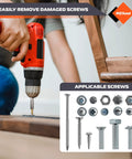 Using 22 Piece Damaged Screw Extractor Set With Magnetic Extension Bit Holder And Socket Adapter For Removing Stripped Bolts.