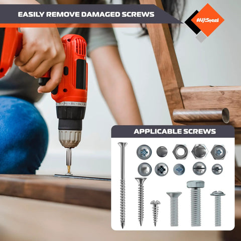Using 22 Piece Damaged Screw Extractor Set With Magnetic Extension Bit Holder And Socket Adapter For Removing Stripped Bolts.