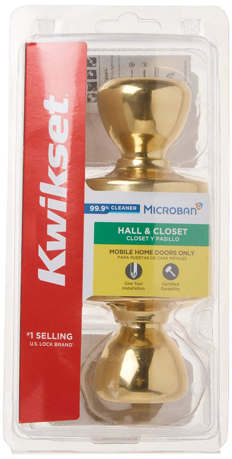 Non Locking Passage Door Knob For Interior Doors Ideal For Closets And Hallways Polished Brass Finish Easy DIY Install