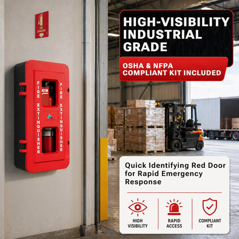 No Hassle Heavy Duty Weatherproof Fire Extinguisher Cabinet Fits 10 15 20 Lb Rock Solid Rust Proof Pvc Outdoor Storage Hangs Easy With Hardware And Bold Safety Decal Ready When You Need It