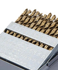 60 Piece M35 Cobalt Drill Bit Set For Metalworking Tough As Nails Bits For Stainless Steel And Hard Alloys With Gold Oxide Finish Includes Size Range 1 Through 60 For Precise Holes in metal case
