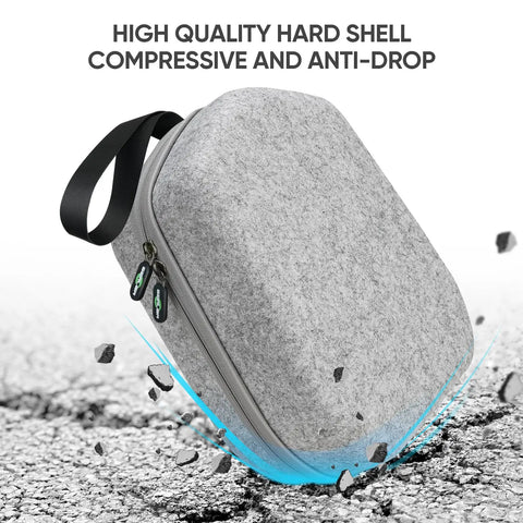 Hard Carrying Case For Quest 3S And Quest 3, Quest 2 And Vision Pro VR Headset, grey, rugged hardshell design.