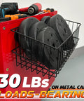 Heavy Duty Magnetic Wire Baskets Set Must Have Large Capacity Metal Shelf Organizer For Garage 30 lbs load on metal cart