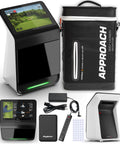 Approach R50 Golf Launch Monitor And Simulator Bundle With Ball And Club Metrics 10 Inch Color Display Case Surge Protector