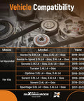 Belt Tensioner Pulley Assembly 252812GGB3 Dope Fit Fits Hyundai Sonata 2015 To 2019 OEM Replacement shown with vehicle compatibility chart